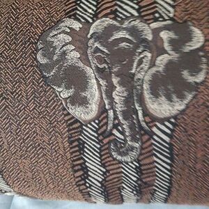 Elephant Pattern Brown Accent Pillow